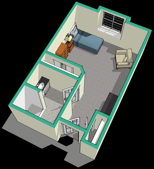 Large private studio floor plan