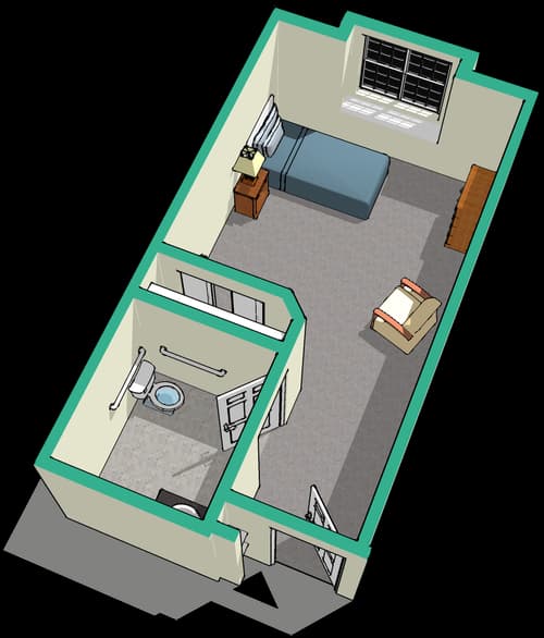 Standard private studio floor plan